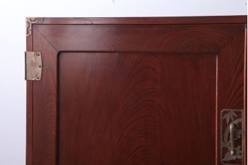 アンティーク家具　和製アンティーク　前面欅材の二段重ね観音箪笥(衣装箪笥)