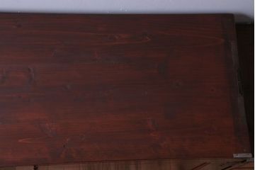 アンティーク家具　和製アンティーク　前面欅材の二段重ね観音箪笥(衣装箪笥)