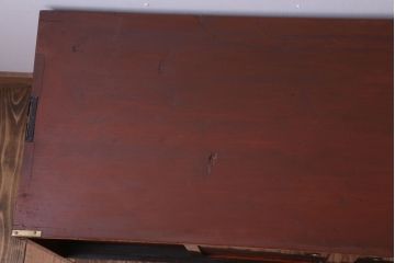 アンティーク家具　和製アンティーク　漆塗り!前面欅材の時代箪笥ローボード(2)
