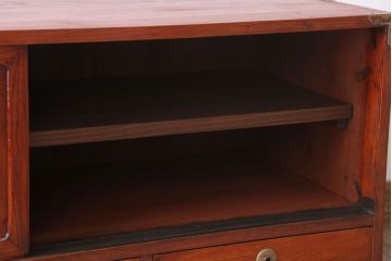 アンティーク家具　和製アンティーク　漆塗り!前面欅材の時代箪笥ローボード(2)
