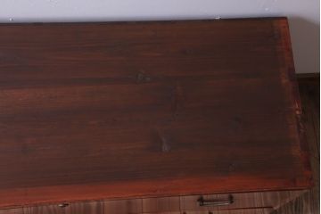 アンティーク家具　和製アンティーク　前面欅材のシンプルな衣装箪笥ローボード(2)