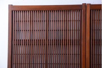 和製アンティーク　和モダン!組子入りガラス帯の格子戸4枚セット