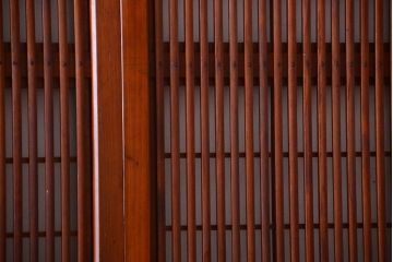 和製アンティーク　和モダン!組子入りガラス帯の格子戸4枚セット