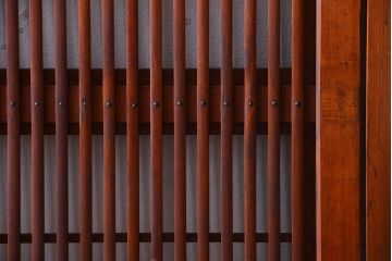 和製アンティーク　和モダン!組子入りガラス帯の格子戸4枚セット