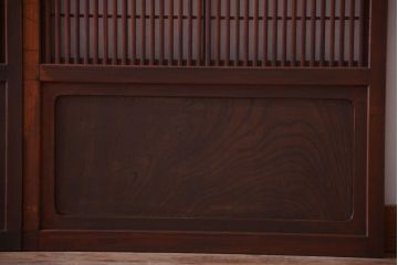 和製アンティーク　和モダン!組子入りガラス帯の格子戸4枚セット