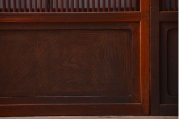 和製アンティーク　和モダン!組子入りガラス帯の格子戸4枚セット