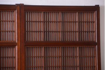 和製アンティーク　和モダン!組子入りガラス帯の格子戸4枚セット