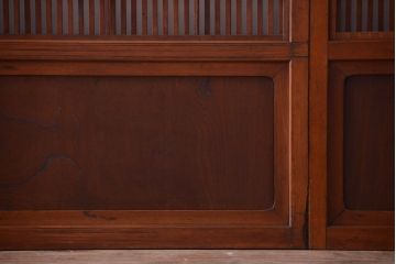 和製アンティーク　和モダン!組子入りガラス帯の格子戸4枚セット