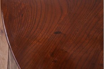 アンティーク家具　和製アンティーク　総欅材!天板一枚板の丸型座卓