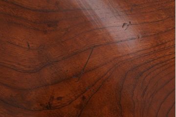 アンティーク家具　和製アンティーク　総欅材!天板一枚板の丸型座卓