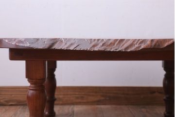 アンティーク家具　和製アンティーク　総欅材!天板一枚板の丸型座卓
