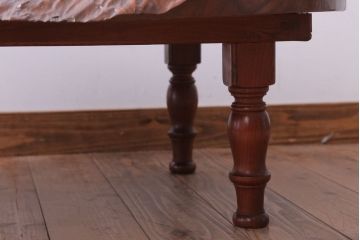 アンティーク家具　和製アンティーク　総欅材!天板一枚板の丸型座卓