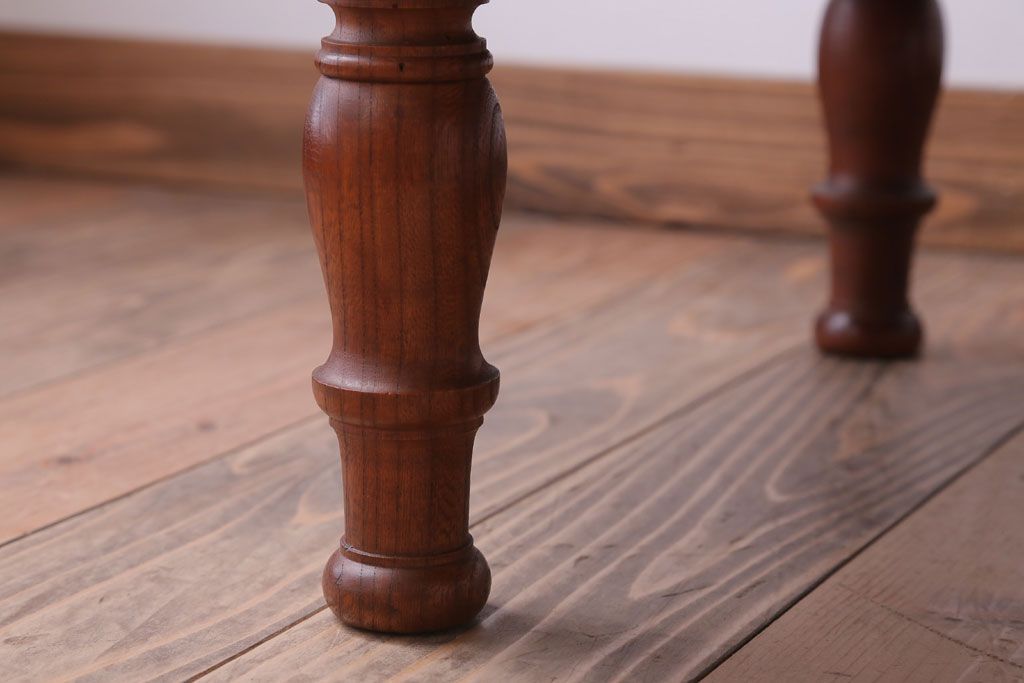 アンティーク家具　和製アンティーク　総欅材!天板一枚板の丸型座卓