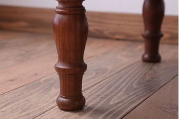 アンティーク家具　和製アンティーク　総欅材!天板一枚板の丸型座卓