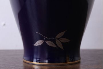 アンティーク雑貨　中古　大倉陶園(おおくらとうえん)　瑠璃(るり)金蝕　花器