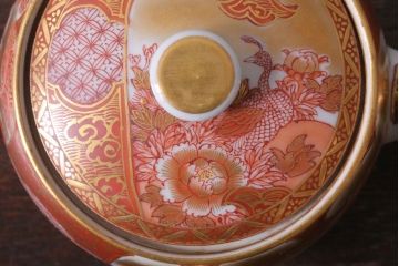 アンティーク雑貨　アンティーク　大正〜昭和初期　九谷焼　急須・茶碗の6点セット(茶道具・色絵)