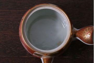 アンティーク雑貨　アンティーク　大正〜昭和初期　九谷焼　急須・茶碗の6点セット(茶道具・色絵)