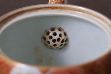 アンティーク雑貨　アンティーク　大正〜昭和初期　九谷焼　急須・茶碗の6点セット(茶道具・色絵)