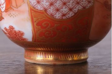 アンティーク雑貨　アンティーク　大正〜昭和初期　九谷焼　急須・茶碗の6点セット(茶道具・色絵)