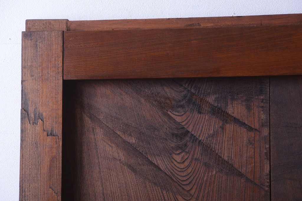 古民具・骨董　総欅材!重厚なアンティーク蔵戸(玄関戸)