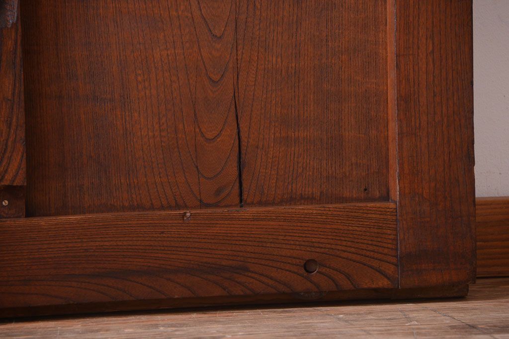 古民具・骨董　総欅材!重厚なアンティーク蔵戸(玄関戸)