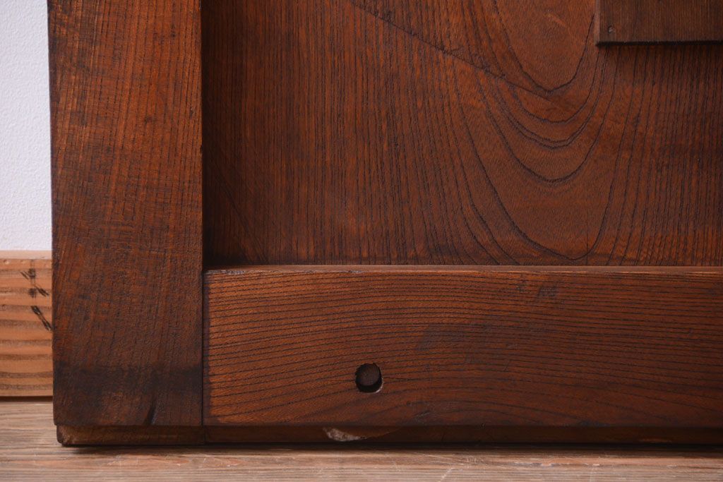 古民具・骨董　総欅材!重厚なアンティーク蔵戸(玄関戸)