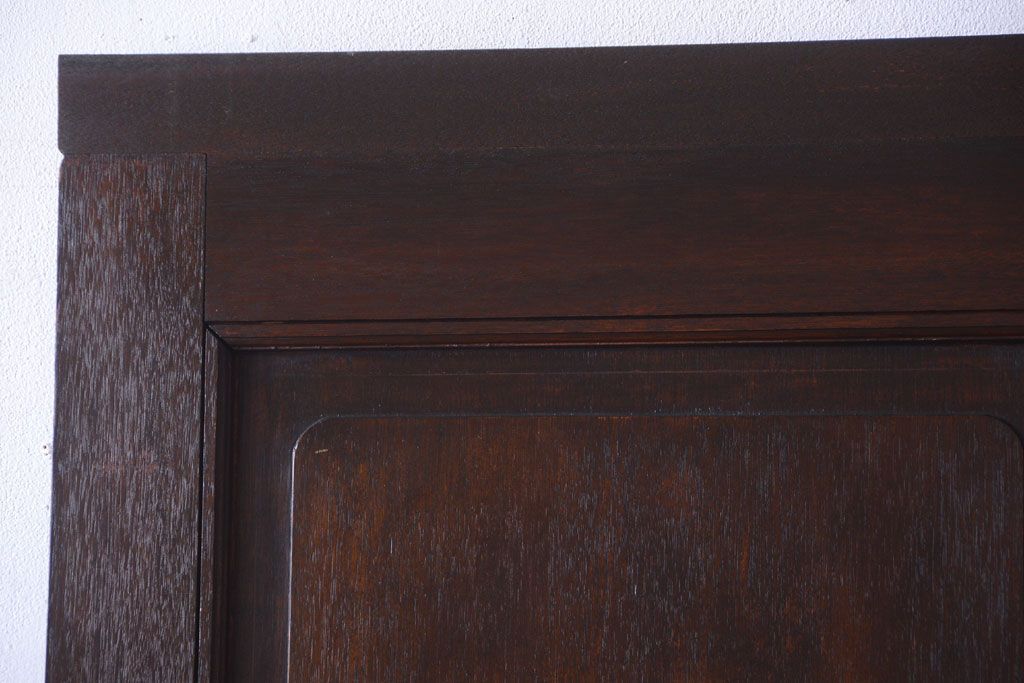 大正ロマン　当時物色ガラス入り!和製アンティークの洋風引き戸2枚セット