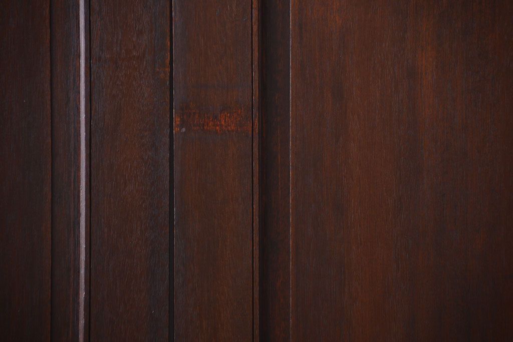 大正ロマン　当時物色ガラス入り!和製アンティークの洋風引き戸2枚セット