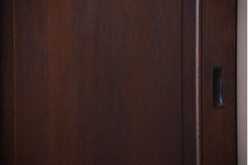 大正ロマン　当時物色ガラス入り!和製アンティークの洋風引き戸2枚セット