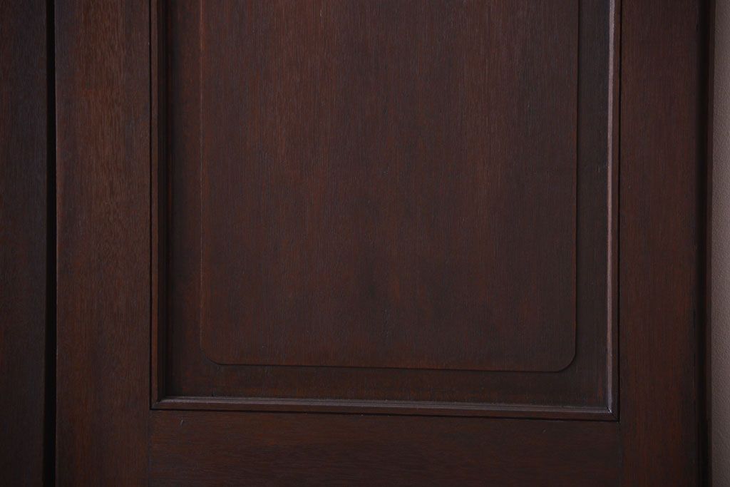 大正ロマン　当時物色ガラス入り!和製アンティークの洋風引き戸2枚セット