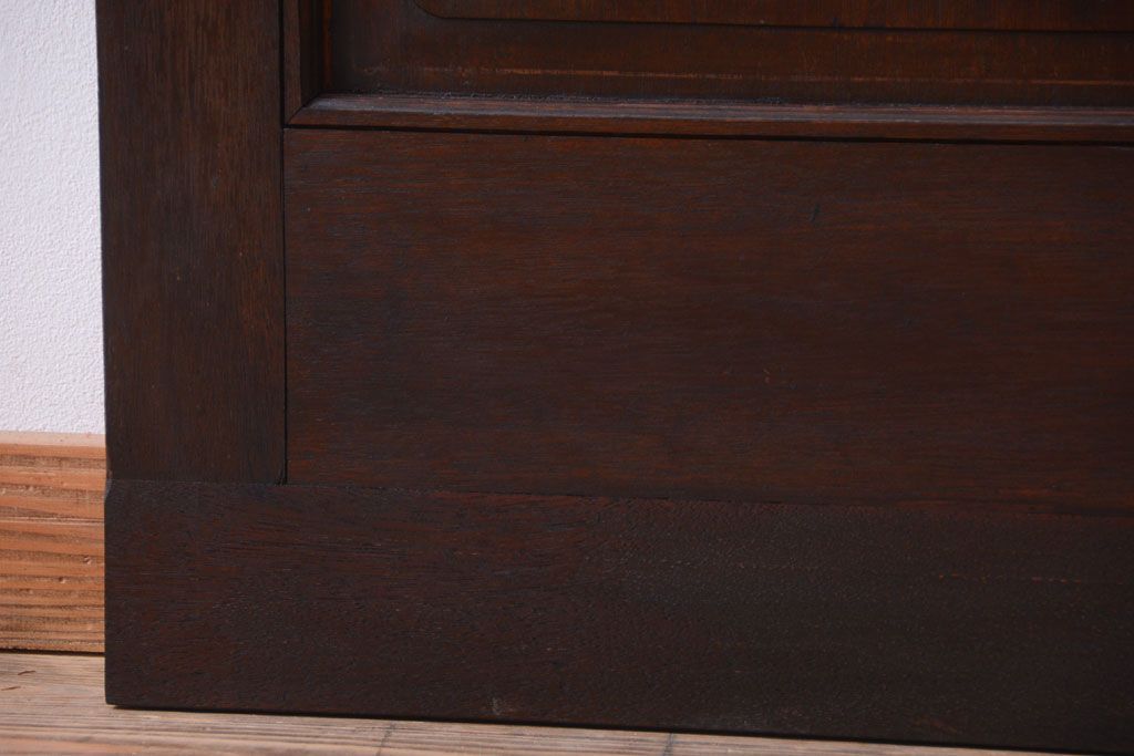 大正ロマン　当時物色ガラス入り!和製アンティークの洋風引き戸2枚セット