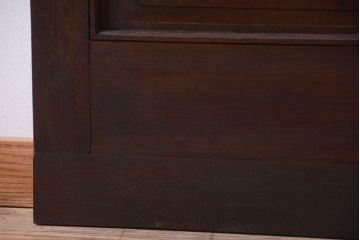 大正ロマン　当時物色ガラス入り!和製アンティークの洋風引き戸2枚セット