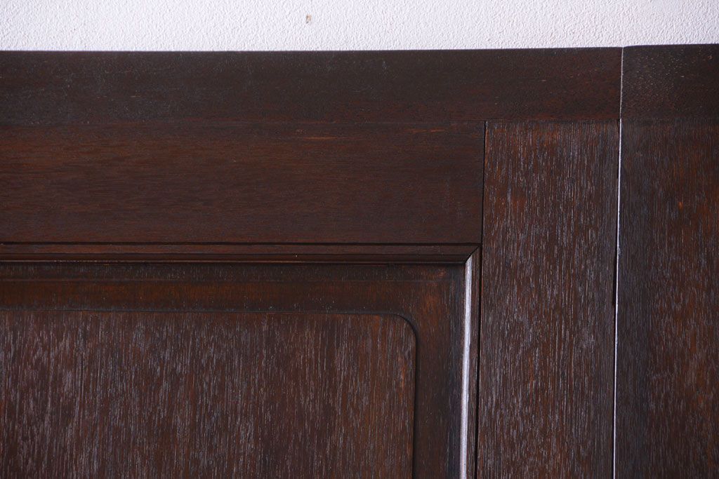 大正ロマン　当時物色ガラス入り!和製アンティークの洋風引き戸2枚セット