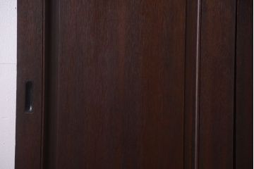 大正ロマン　当時物色ガラス入り!和製アンティークの洋風引き戸2枚セット