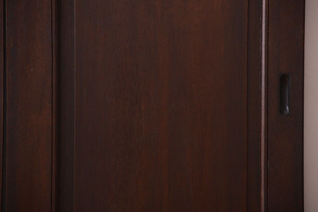 大正ロマン　当時物色ガラス入り!和製アンティークの洋風引き戸2枚セット