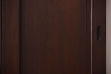 大正ロマン　当時物色ガラス入り!和製アンティークの洋風引き戸2枚セット