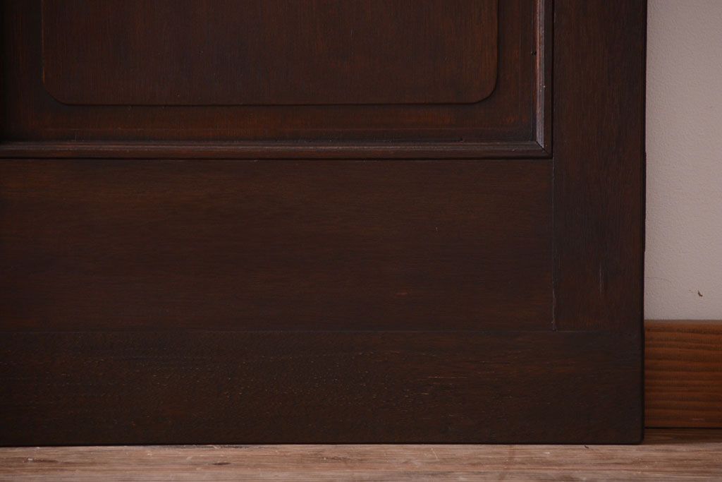 大正ロマン　当時物色ガラス入り!和製アンティークの洋風引き戸2枚セット