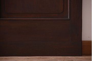 大正ロマン　当時物色ガラス入り!和製アンティークの洋風引き戸2枚セット