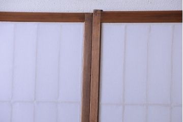 和製アンティーク　腰板黒柿材!古い雪見障子戸2枚セット(1)(引き戸、擦り上げ障子戸、擦上障子戸)