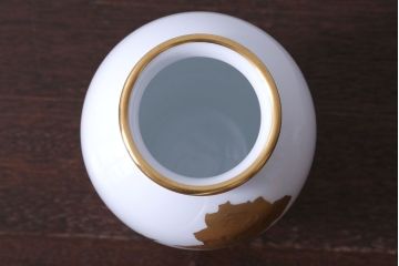 アンティーク雑貨　中古　大倉陶園(おおくらとうえん)　金蝕バラ　23cm花器