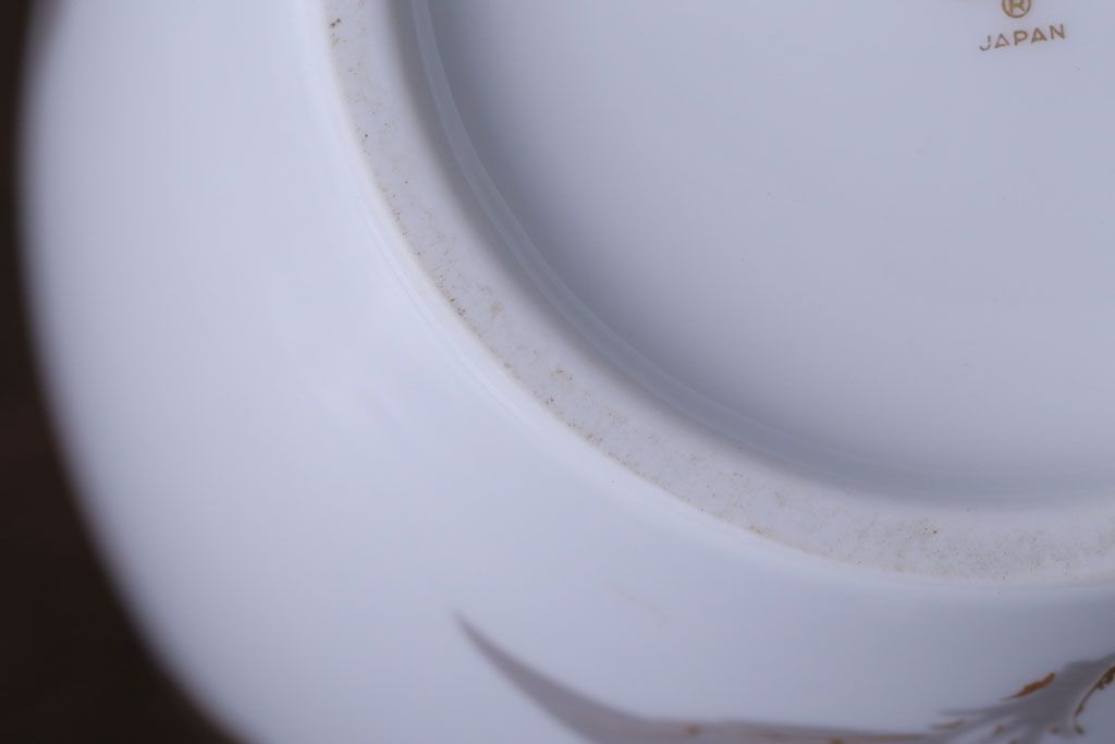 アンティーク雑貨　中古　大倉陶園(おおくらとうえん)　金蝕バラ　23cm花器