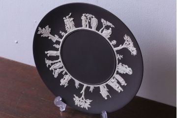 アンティーク雑貨　中古　イギリスWedgwood(ウェッジウッド)　ジャスパー　ブラックプレート(洋食器)