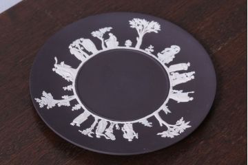 アンティーク雑貨　中古　イギリスWedgwood(ウェッジウッド)　ジャスパー　ブラックプレート(洋食器)