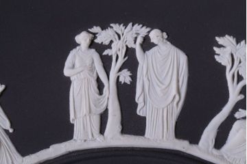 アンティーク雑貨　中古　イギリスWedgwood(ウェッジウッド)　ジャスパー　ブラックプレート(洋食器)