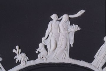 アンティーク雑貨　中古　イギリスWedgwood(ウェッジウッド)　ジャスパー　ブラックプレート(洋食器)