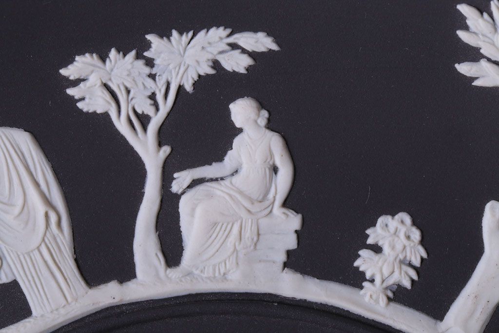 アンティーク雑貨　中古　イギリスWedgwood(ウェッジウッド)　ジャスパー　ブラックプレート(洋食器)