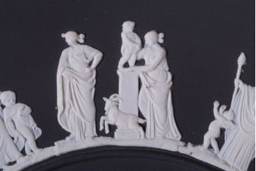 アンティーク雑貨　中古　イギリスWedgwood(ウェッジウッド)　ジャスパー　ブラックプレート(洋食器)