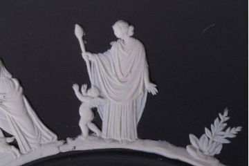 アンティーク雑貨　中古　イギリスWedgwood(ウェッジウッド)　ジャスパー　ブラックプレート(洋食器)