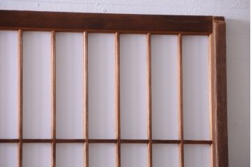 和製アンティーク　腰板黒柿材!古い雪見障子戸2枚セット(2)(引き戸、擦り上げ障子戸、擦上障子戸)