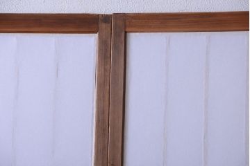 和製アンティーク　腰板黒柿材!古い雪見障子戸2枚セット(2)(引き戸、擦り上げ障子戸、擦上障子戸)